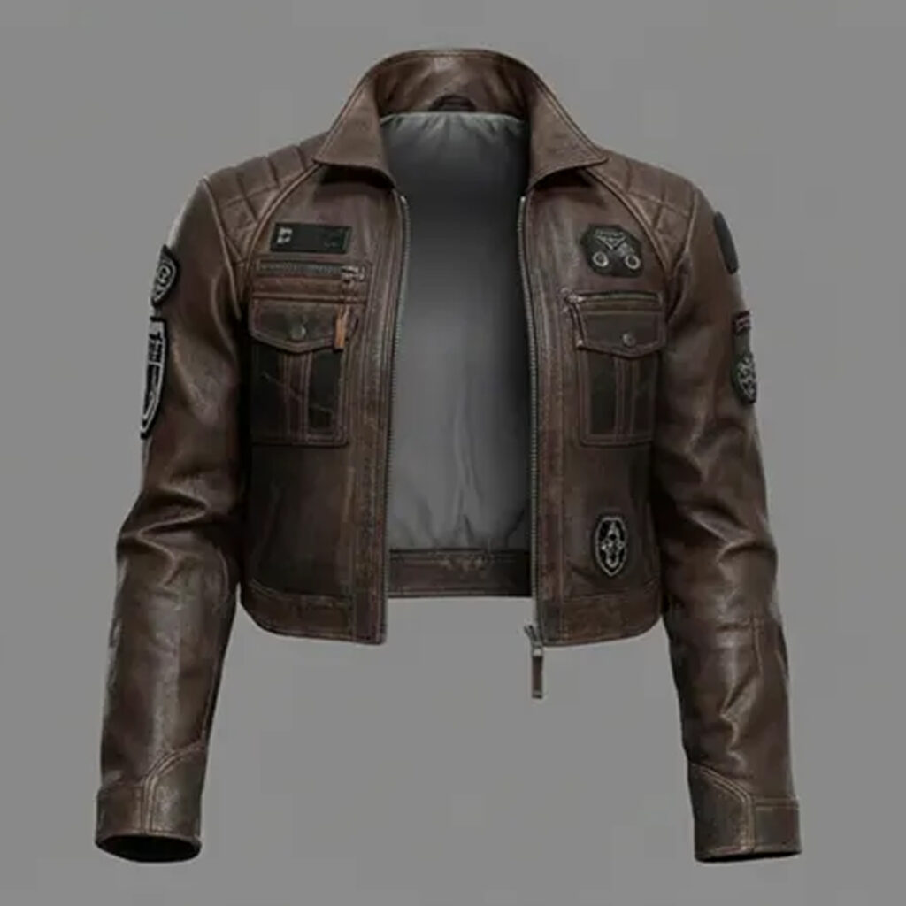 Cyberpunk 2077 Nomad Cropped Leather Jacket