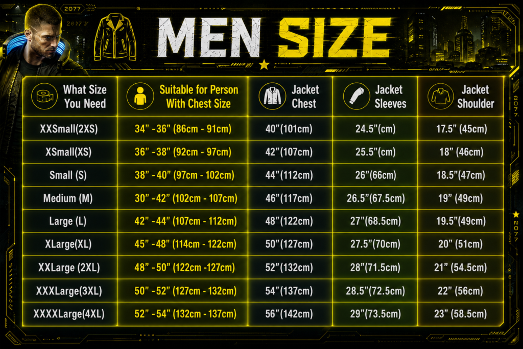Mens Size Chart